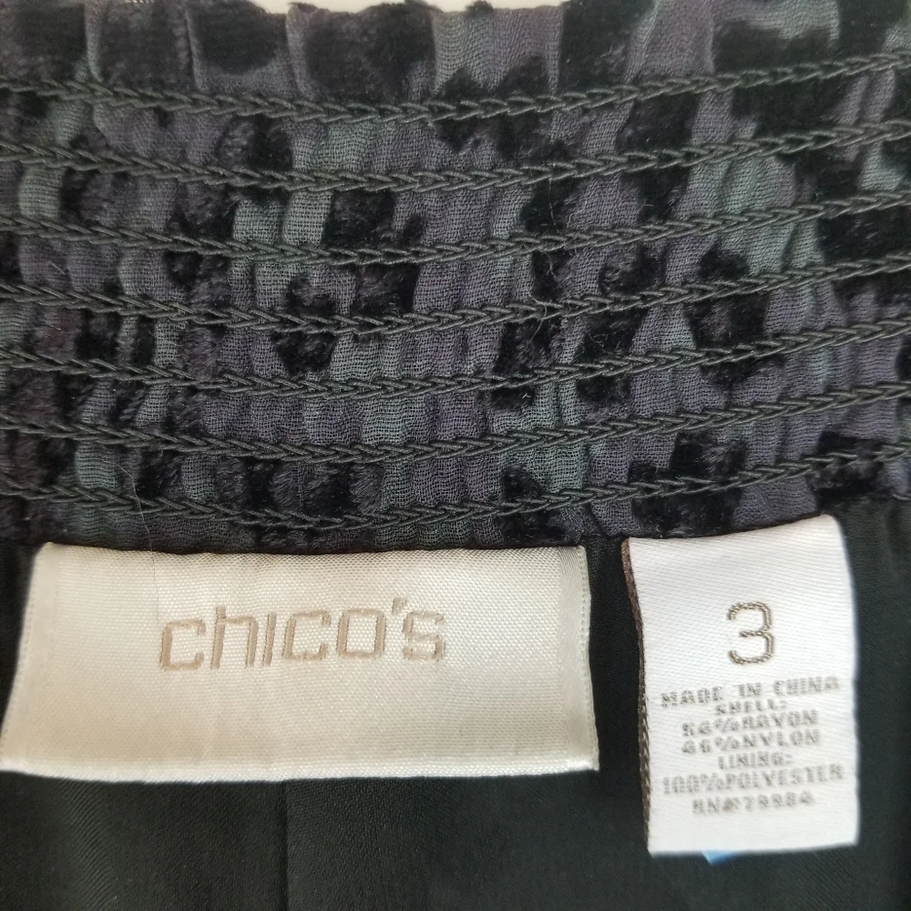 Chico's‎ Black Sheer Leopard Pants